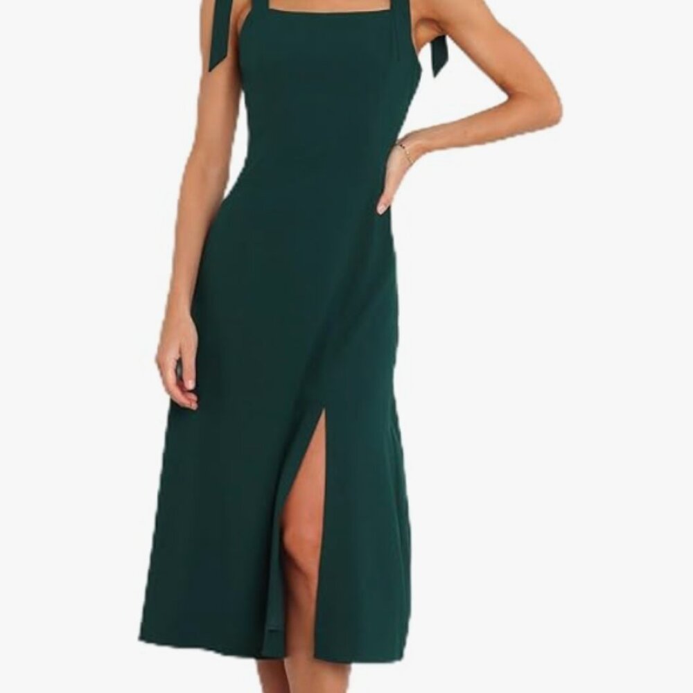 Petal & Pup Laurel Dress – Emerald – Size 10 – Elegant Midi Dress